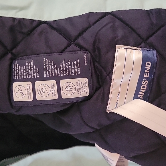 Lands End Girls winter coat. Size M. Turquoise/light blue color. - Picture 4 of 6